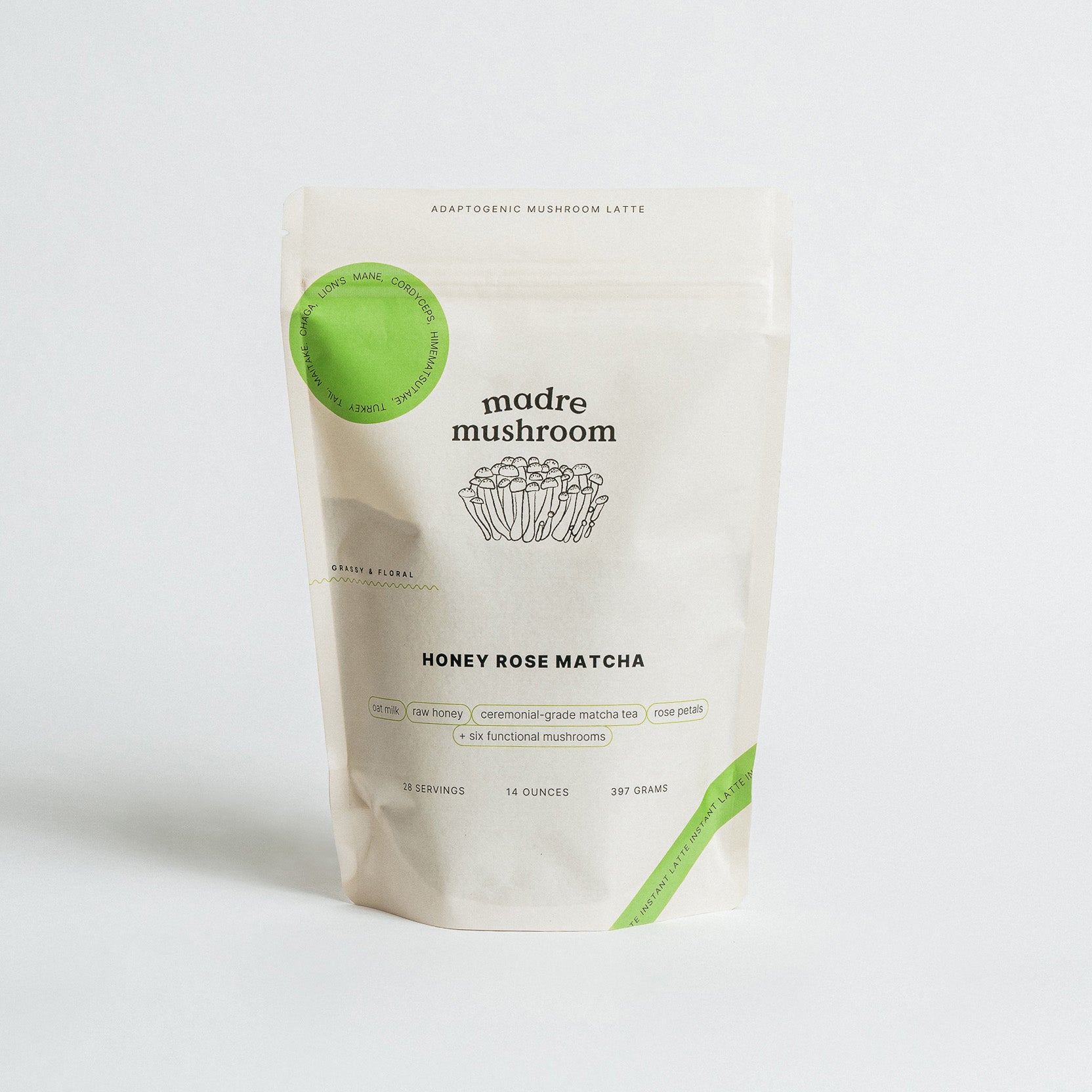 Madre Mushroom Honey Rose Matcha