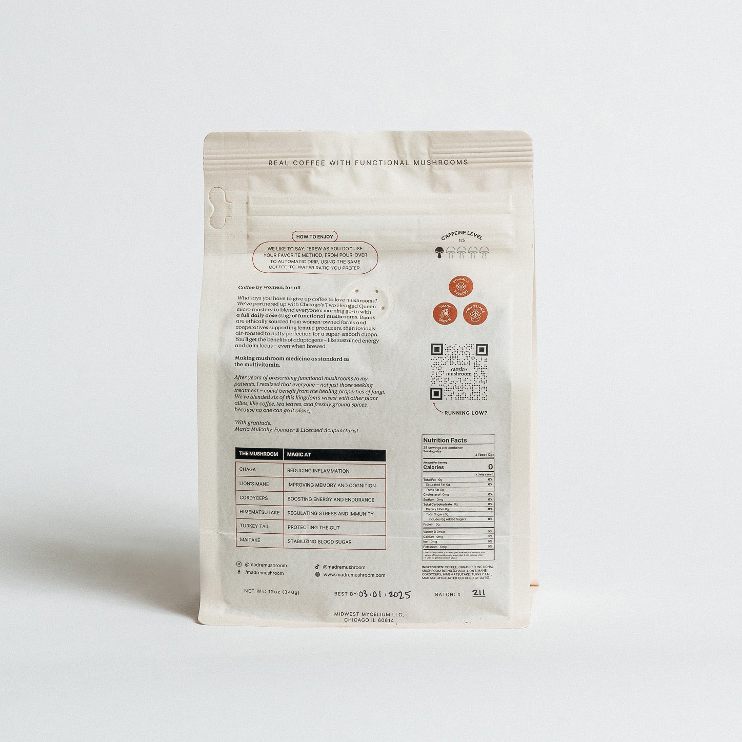 Motherbrew™ Decaf – Coffee + Functional Mushroom Blend